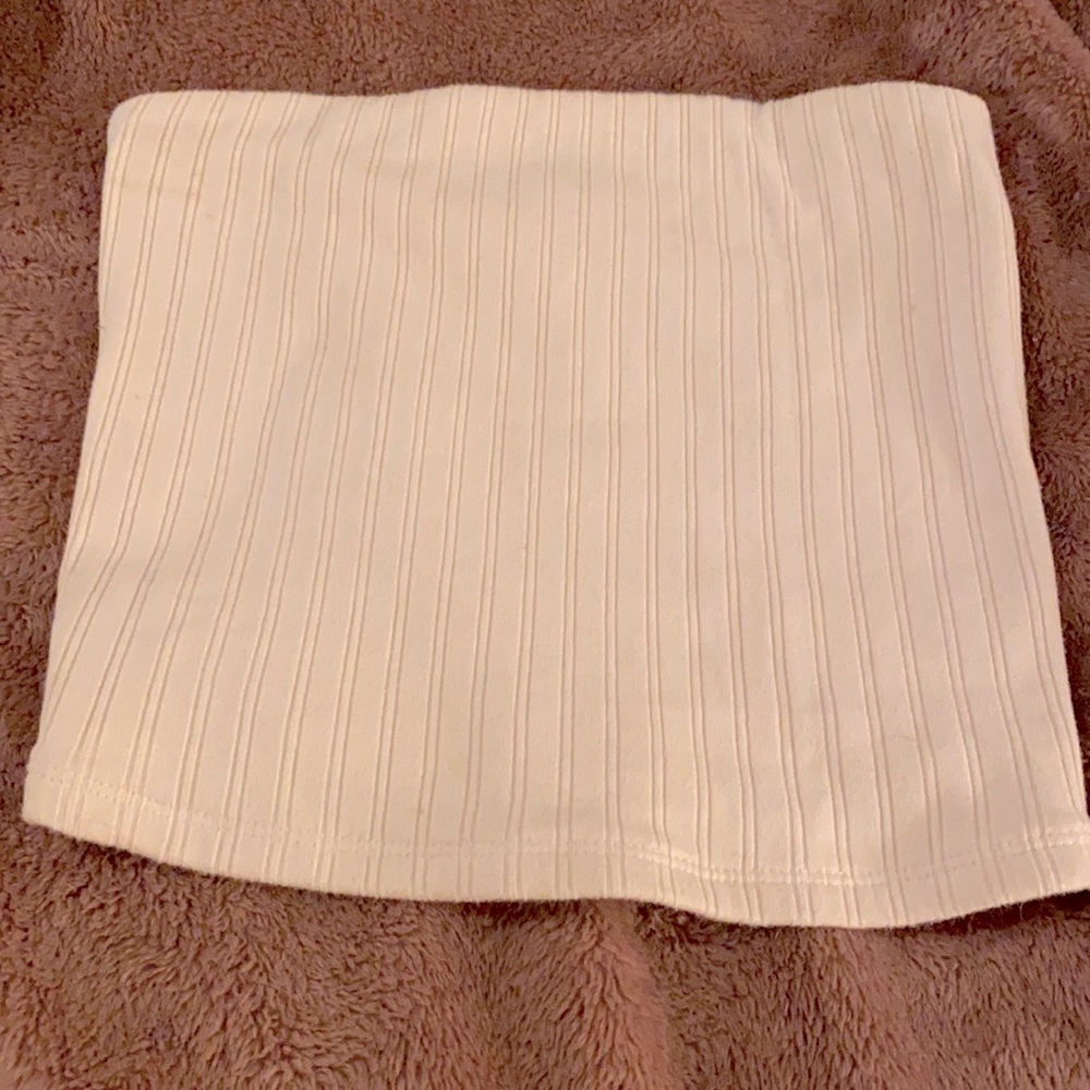 American eagle cream ribbed crop top